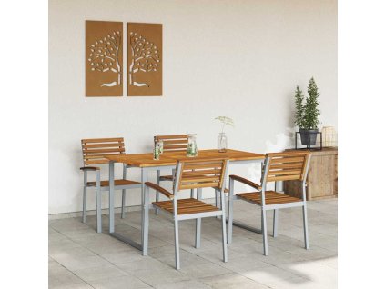 Zahradní jídelní souprava 5 pcs Šedo-hnědá 3284343