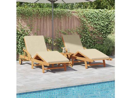 Slunečník 2 pcs Béžová 200 x 67 x 84 cm Masivní akátové dřevo 3325178