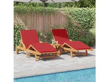 Slunečník 2 pcs Červená 200 x 67 x 84cm Masivní akáciové dřevo 3325180