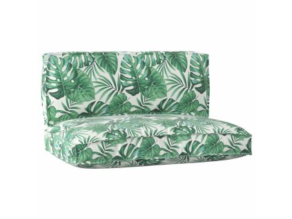 Sada polštářů na paletu 2 pcs Vzor listí 120 x 80 x 12 cm 3329087