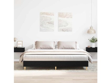 Rám postele Černý dub 203 x 203 x 25 cm kompozitní dřevo 3329278