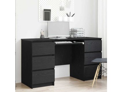 Stůl se zásuvkou Černý dub 140 x 50 x 76 cm kompozitní dřevo 3329284