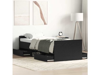 Rám postele s čelo Černý dub 193 x 78 x 50 cm kompozitní dřevo 3329308