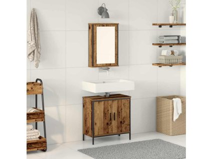 Sada koupelnového nábytku se dveřmi 2 pcs Hnědá 60 x 30 x 60 cm 3332515