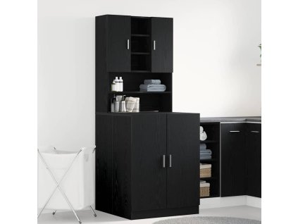 Skříň na pračku 2 pcs Černý dub 70.5 x 71.5 x 181.5 cm 3332516