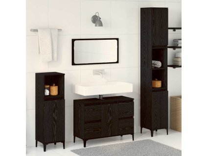 Sada koupelnového nábytku 3 pcs Černá 30 x 30 x 180 cm 3333091