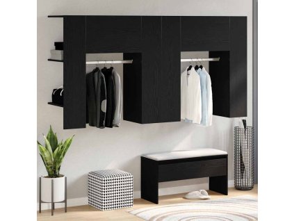 Skříň do předsíně Nástěnný 2 pcs Černý dub 97,5 x 37 x 99 cm 3333155
