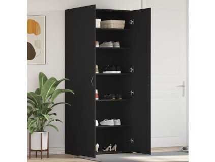 Skříň na obuv Černá 80 x 35.5 x 180 cm Kompozitní dřevo 3333837