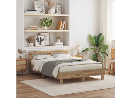 Rám postele s čelo dub artisan 140 x 190 cm Kompozitní dřevo 3333952