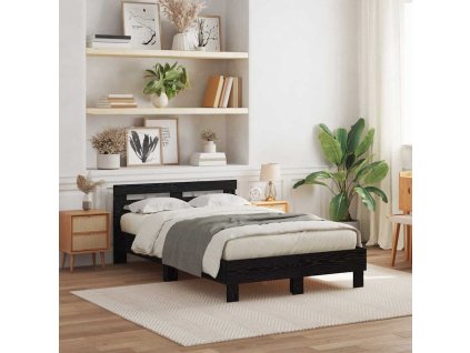 Rám postele s čelo Černý dub 135 x 190 cm Kompozitní dřevo 3333956