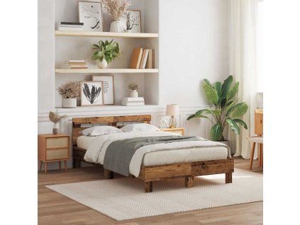 Rám postele s čelo Staré dřevo 120 x 190 cm Kompozitní dřevo 3333957