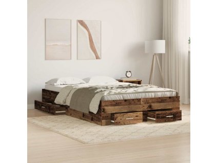 Rám postele Staré dřevo 120 x 200 cm kompozitní dřevo 3333969