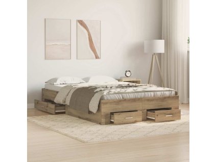 Rám postele Artisanový dub 120 x 190 cm kompozitní dřevo 3333979