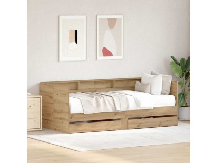 Daybed s čelo Artisanový dub 100 x 200 cm kompozitní dřevo 3333985