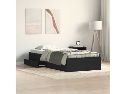 Rám postele se zásuvkou Černý dub 90 x 190 cm kompozitní dřevo 3333992