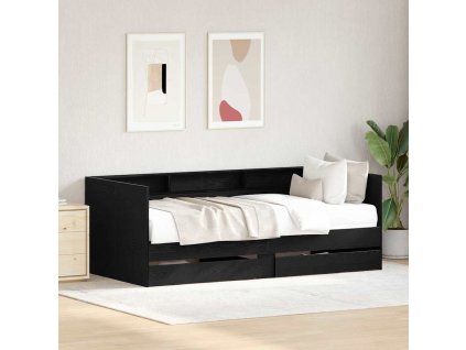 Daybed s čelo Černý dub 90 x 190 cm kompozitní dřevo 3334004