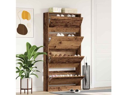 Skříň na obuv Staré dřevo 80 x 21 x 163,5 cm kompozitní dřevo 3334025