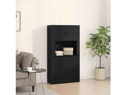 Vitrína Černý dub 80 x 33 x 150 cm Kompozitní dřevo 3334338