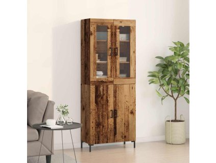 Vysoký bufet Nástěnný 2 pcs Staré dřevo 69.5 x 34 x 180 cm 3334349