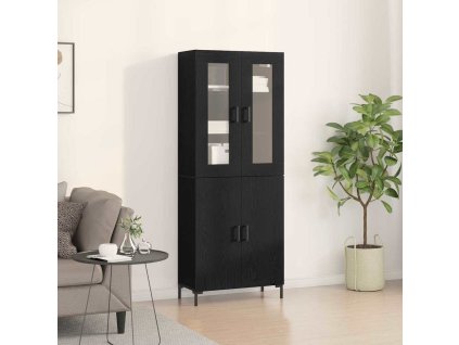 Vysoký bufet Nástěnný 2 pcs Černý dub 69.5 x 34 x 180 cm 3334351