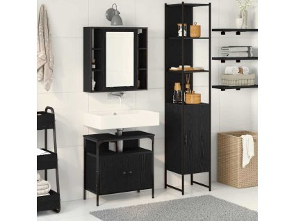 Sada koupelnových skříněk Jiný 3 pcs Černý dub Kompozitní dřevo 3334395