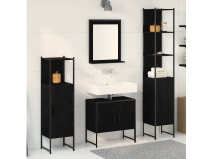 Sada koupelnového nábytku 4 pcs Černá 33 x 33 x 185.5 cm 3334411