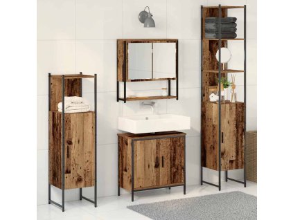 Sada koupelnového nábytku 4 pcs Hnědá 33 x 33 x 185.5 cm 3334412