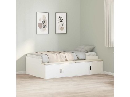 Rám postele se zásuvkou Bílá 90 x 200 cm kompozitní dřevo 3335189