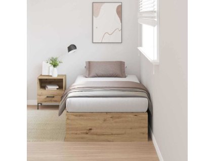 Rám postele s úložným prostorem Artisanový dub 80 x 200 cm 3335340