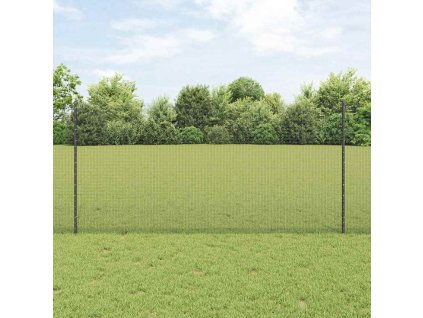 Plot s sloupkem Šedá 1,2 x 25 m Ocel a PVC 3336601