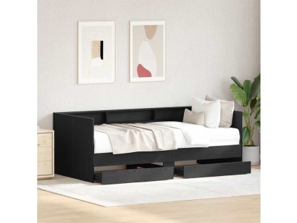 Denní postel se zásuvkou Šedá 90 x 200 cm kompozitní dřevo 3345120