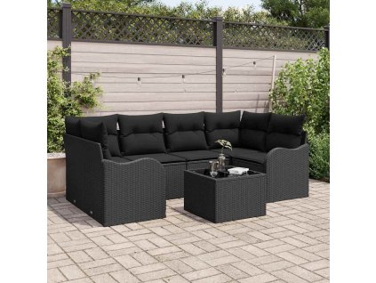 Sada zahradních pohovek Černá 55 x 55 x 37 cm polyratan 3345603