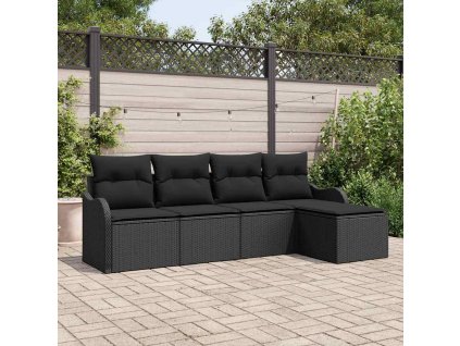 Sada zahradních pohovek Černá polyratan 3345663