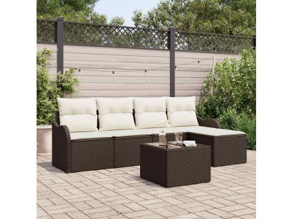 Sada zahradních pohovek Hnědá polyratan 3345668