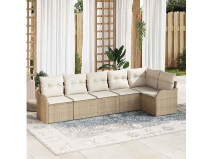 Sada zahradních pohovek Béžová polyratan 3345721