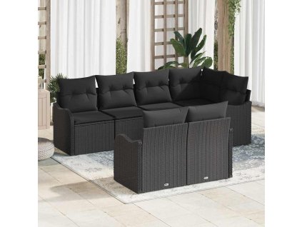 Sada zahradních pohovek Černá polyratan 3345743