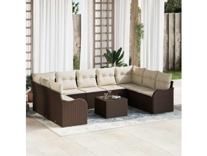 Sada zahradních pohovek Hnědá polyratan 3345868