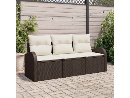 Sada zahradních pohovek Hnědá polyratan 3345898