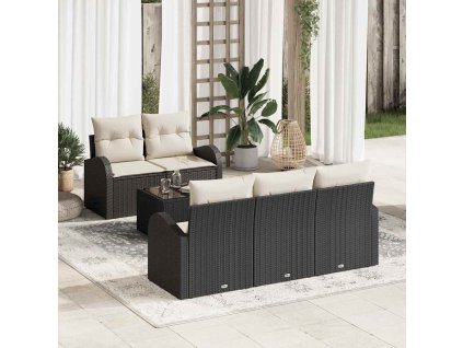 Sada zahradních pohovek Černá 55 x 55 x 37 cm polyratan 3345917