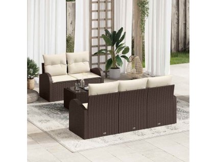 Sada zahradních pohovek Hnědá 55 x 55 x 37 cm polyratan 3345918