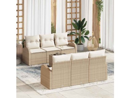 Sada zahradních pohovek Béžová 55 x 55 x 37 cm polyratan 3345931