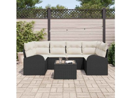 Sada zahradních pohovek Černá 55 x 55 x 37 cm polyratan 3345937