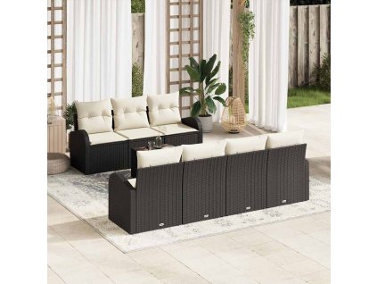 Sada zahradních pohovek Černá 55 x 55 x 37 cm polyratan 3345947