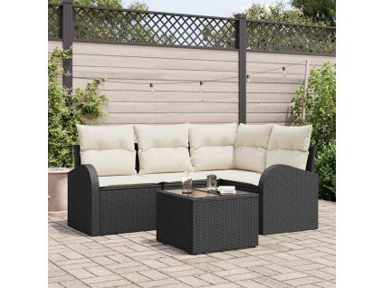 Sada zahradních pohovek 5 pcs Černá polyratan 3346027