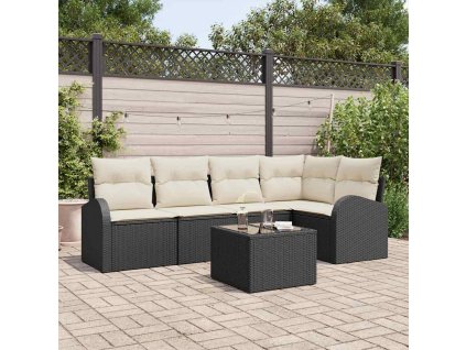 Set pohovek s polštářem Černá Polyester 3346047