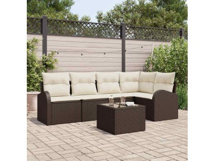 Set pohovek s polštářem Hnědá Polyester 3346048