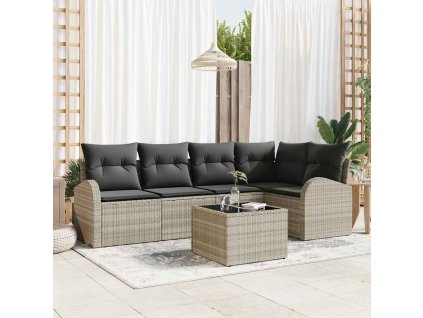 Set pohovek s polštářem 6 pcs Světle šedá Polyester 3346052