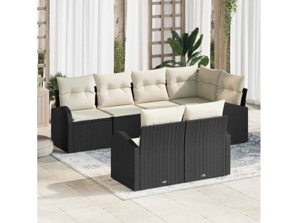 Sada zahradních pohovek Černá polyratan 3346077