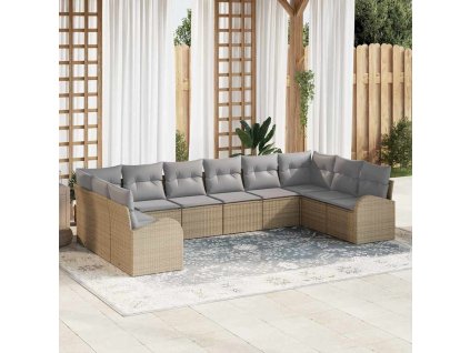 Set pohovek 10 pcs Béžová polyratan 3346220