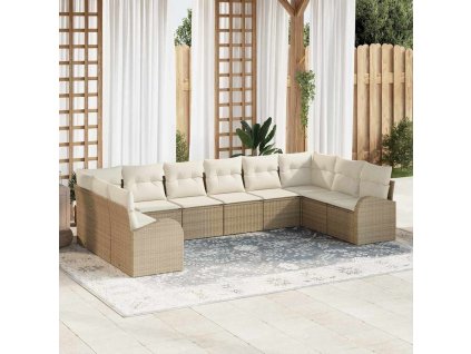 Set pohovek 10 pcs Béžová polyratan 3346221